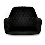 Стул с мягкой черной обивкой из велюра и подъемно-поворотным механизмом на колесиках Harper Black варинант исполнения - 3 | Loft Concept в Брянске