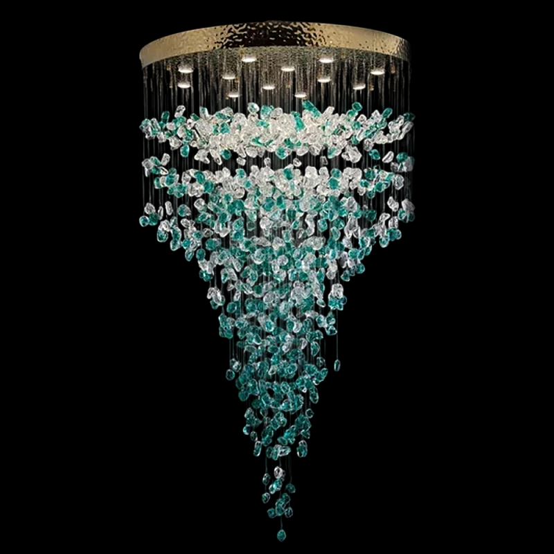 Люстра зеленая каскадная Green Light CascadeDroplet Chandelier Золотой Прозрачный Зеленый Люстра зеленая каскадная Green Light CascadeDroplet Chandelier Золотой Прозрачный Зеленый в Брянске | Loft Concept