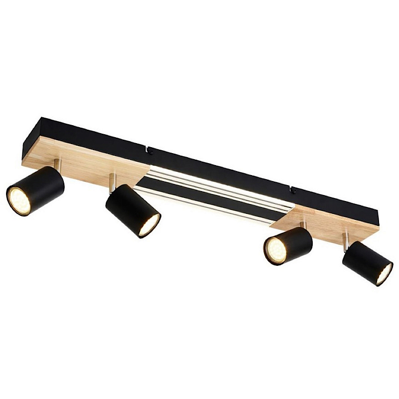 Потолочный светильник черный 70см GAVIN WOOD Черный матовый Прозрачный в Брянске | Loft Concept 