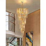 Люстра многоярусная с каркасом из металла и прозрачными подвесками FAIRYTREE Light варинант исполнения - 6 | Loft Concept в Брянске