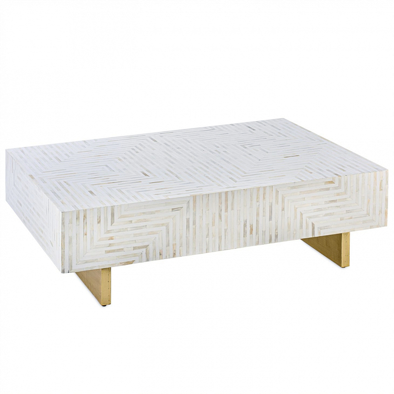 Журнальный стол Cream Indian Bone Inlay coffee table Кремовый Журнальный стол Cream Indian Bone Inlay coffee table Кремовый в Брянске | Loft Concept