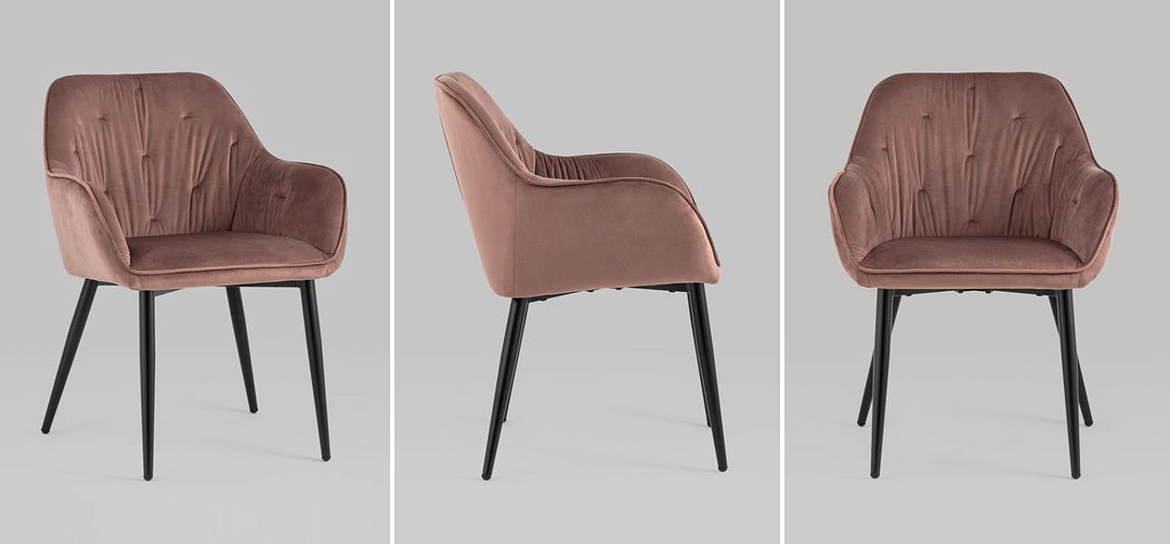 Стул CHANTAL Chair капитоне Пыльно-Розовый Велюр Стул CHANTAL Chair капитоне Пыльно-Розовый Велюр - Loft-Concept в Брянске