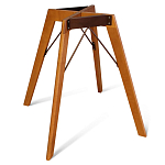 Стол обеденный с серой овальной столешницей из керамики на четырех деревянных ножках Gray Ceramics варинант исполнения - 9 | Loft Concept в Брянске