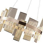 Люстра подвесная круглая с рифлёными прозрачными элементами и золотым основанием Aurea Vista варинант исполнения - 2 | Loft Concept в Брянске