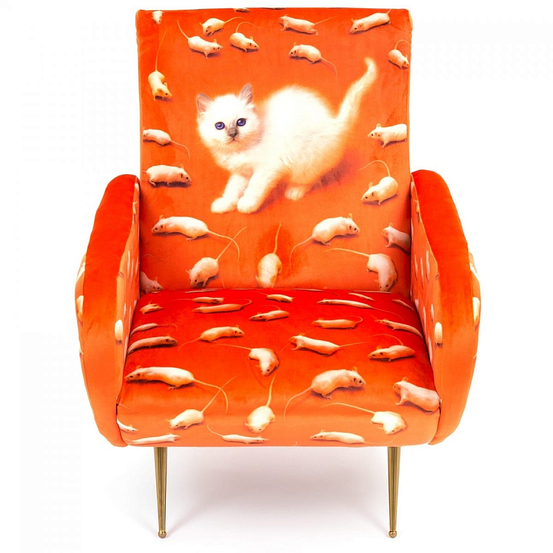 Кресло Seletti Armchair Kitten Оранжевый Латунь Кресло Seletti Armchair Kitten Оранжевый Латунь в Брянске | Loft Concept