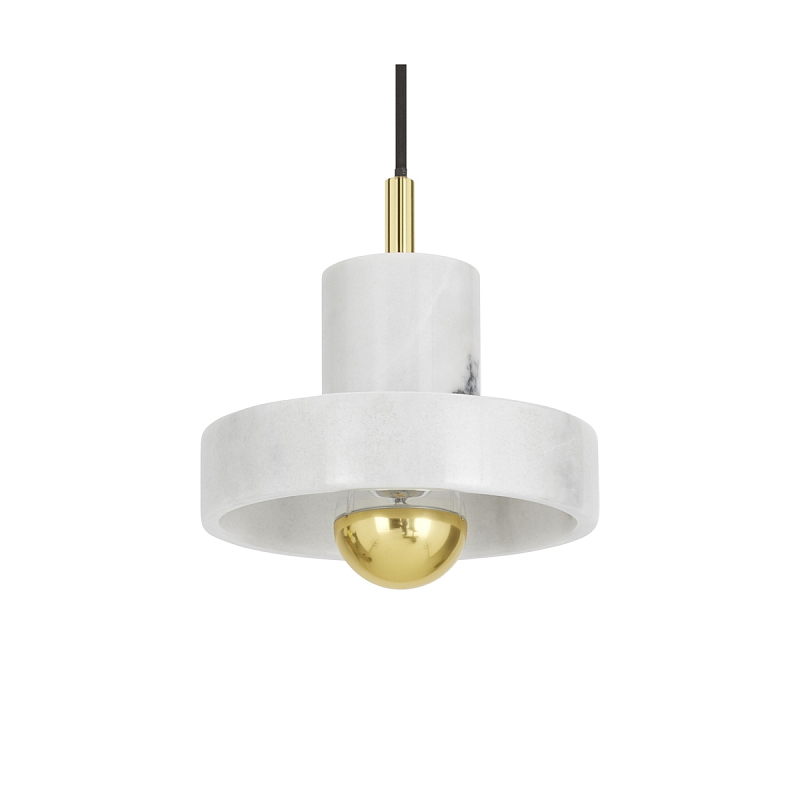Подвесной светильник Tom Dixon Stone Pendant White Белый Золотой Подвесной светильник Tom Dixon Stone Pendant White Белый Золотой в Брянске | Loft Concept