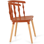 Пластиковый стул на ножках из массива бука Ferret Spiral Brown варинант исполнения - 3 | Loft Concept в Брянске