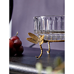 Чаша из прозрачного стекла на бронзовых ножках в виде стрекоз Eden Garden варинант исполнения - 4 | Loft Concept в Брянске