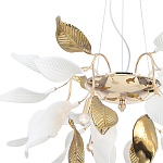 Люстра подвесная с белыми матовыми и золотыми глянцевыми листьями Wintery flovers варинант исполнения - 3 | Loft Concept в Брянске