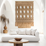 Панно на стену плетеное Макраме бежевый цвет  варинант исполнения - 1 | Loft Concept в Брянске