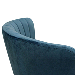 Барный стул со спинкой на 4-х деревянных ножках Синий Велюр Ava Charm варинант исполнения - 5 | Loft Concept в Брянске