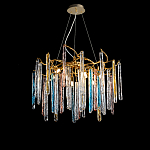 Люстра на подвесе с каркасом из металла и цветными подвесками из стекла Droplet Chandelier варинант исполнения - 3 | Loft Concept в Брянске