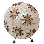 Настольная лампа из перламутра на металлическом каркасе Indonesian Ball варинант исполнения - 1 | Loft Concept в Брянске