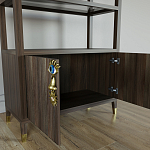 Стеллаж со стеклянными полками Elsa Dreams Walnut варинант исполнения - 5 | Loft Concept в Брянске