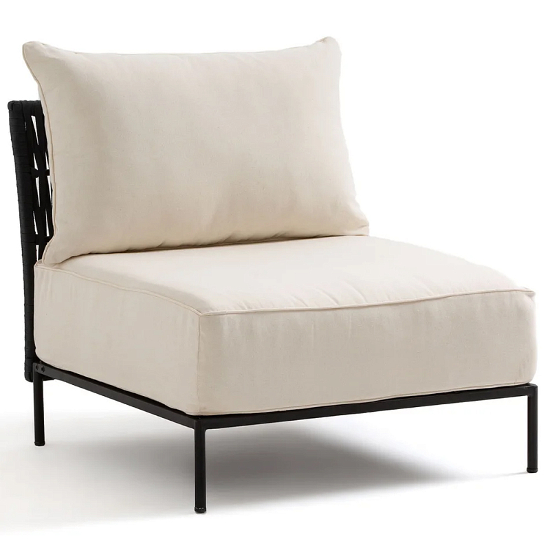 Уличное кресло Alaric Armchair Black Черный Бежевый Уличное кресло Alaric Armchair Black Черный Бежевый в Брянске | Loft Concept