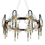 Люстра подвесная круглая черного цвета с круглыми прозрачными плафонами Virelia  варинант исполнения - 1 | Loft Concept в Брянске