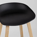 Барный стул на ножках из натурального дерева Boras Black варинант исполнения - 7 | Loft Concept в Брянске