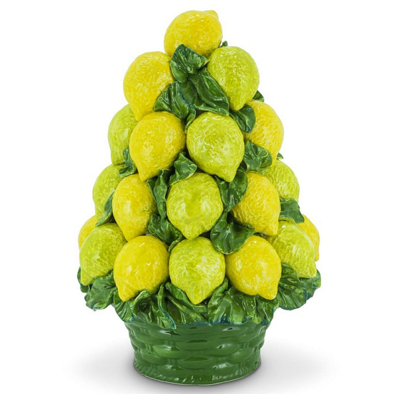 Статуэтка Lemons Cone With Basket H38 Желтый Зеленый Статуэтка Lemons Cone With Basket H38 Желтый Зеленый в Брянске | Loft Concept