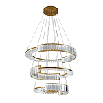 Светодиодная трехъярусная кольцевая люстра из хрусталя и стали с пультом для регулировки света Maude Crystal Light варинант исполнения - 1 | Loft Concept в Брянске