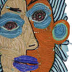 Арт-Объект плетеный из нитей Абстрактный портрет Joana Schneider  варинант исполнения - 1 | Loft Concept в Брянске