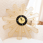 Часы настенные из металла в виде солнца с чёрным циферблатом Mirror Tower Clock варинант исполнения - 4 | Loft Concept в Брянске