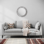 Настенное зеркало круглой формы в черной металлической раме BUBBLE MIRROR BLACK варинант исполнения - 3 | Loft Concept в Брянске