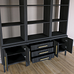 Модульный стеллаж Primo из трех составных элементов Черный дуб варинант исполнения - 4 | Loft Concept в Брянске