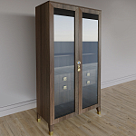 Дизайнерский шкаф витрина Elsa Dreams Walnut с 4-мя ящиками варинант исполнения - 3 | Loft Concept в Брянске