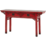 Деревянная консоль в китайском стиле с 2-мя ящиками с резным декором красная Yan Chinese Console Table варинант исполнения - 2 | Loft Concept в Брянске