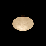 Подвесной светильник с плафоном в виде эллипса из белого алебастра Cryptocrystalline Stone варинант исполнения - 4 | Loft Concept в Брянске