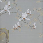 Обои ручная роспись Summer Night Blossom Colourway SC-122 on Wood Ash slub silk варинант исполнения - 2 | Loft Concept в Брянске