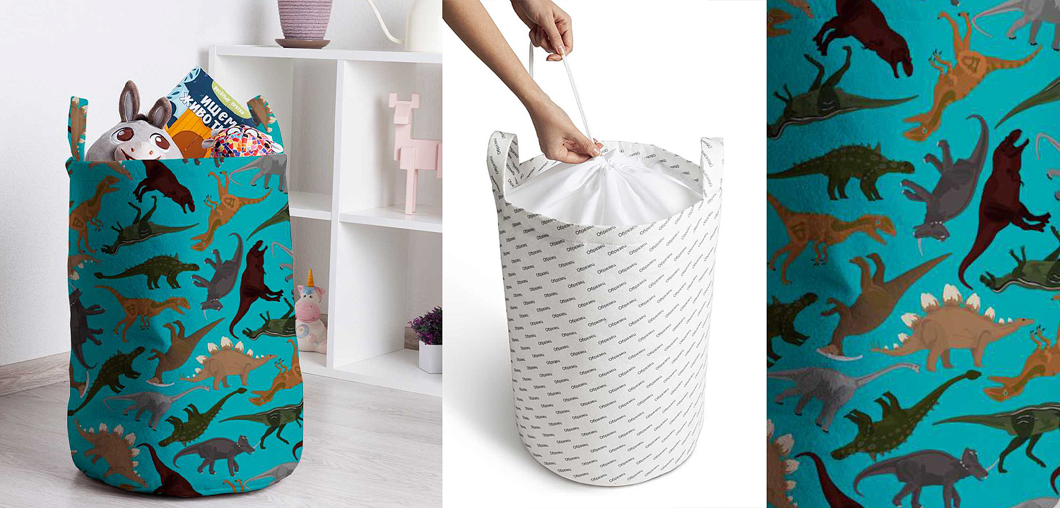 Корзина Turquoise Dinosaurs Basket Корзина Turquoise Dinosaurs Basket - Loft-Concept в Брянске
