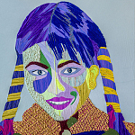 Картина с вышивкой Портрет wall panel People with the yellow ear 3 варинант исполнения - 2 | Loft Concept в Брянске