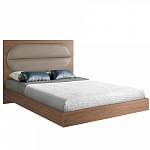 Кровать двуспальная с высоким изголовьем из дерева и подушек из экокожи Modern Look варинант исполнения - 1 | Loft Concept в Брянске