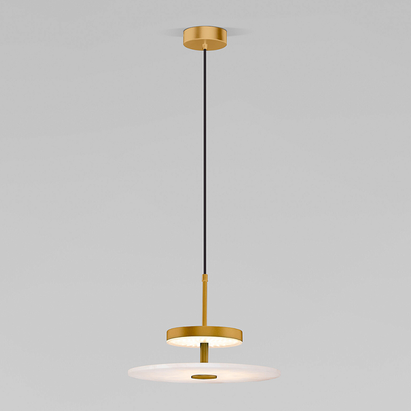 Светодиодный подвесной светильник латунь с мраморным рассеивателем Латунь Белый Мрамор Bianco в Брянске | Loft Concept 