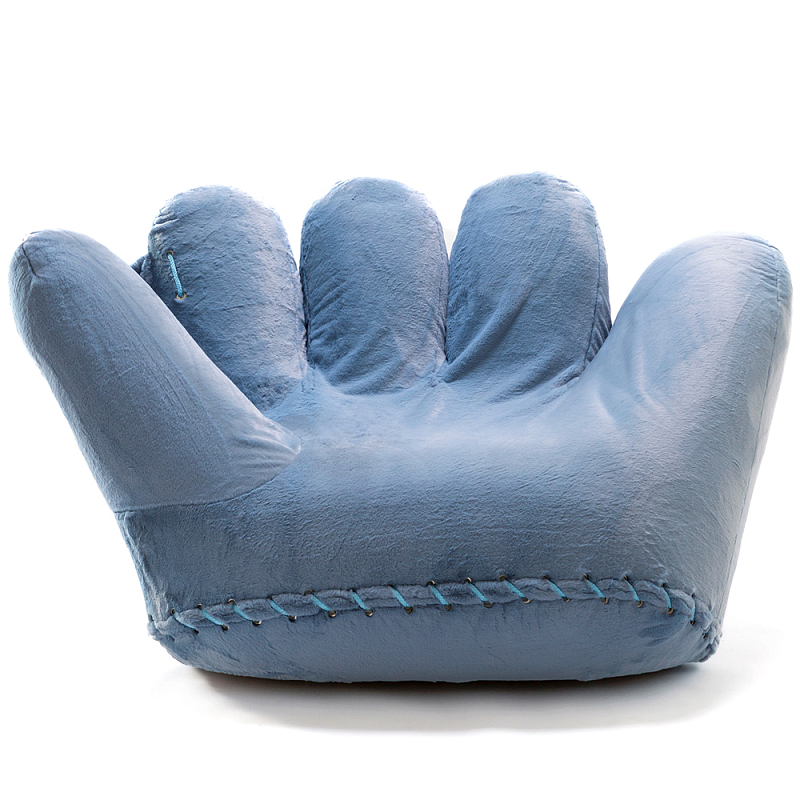 Дизайнерское плюшевое кресло в форме руки голубое Poltronova Joe Plush Baby Blue Armchair Голубой в Брянске | Loft Concept 