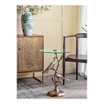 Столик с круглой стеклянной столешницей и корпусом в виде двух павлинов на ветке Table Two Peacocks варинант исполнения - 6 | Loft Concept в Брянске