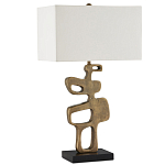 Настольная лампа с фигурным каркасом и прямоугольным тканевым абажуром Brutalist Profile варинант исполнения - 4 | Loft Concept в Брянске