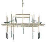Люстра линейная с круглыми прозрачными подвесками  Horizontal Rectangular Chandelier варинант исполнения - 4 | Loft Concept в Брянске