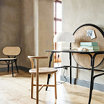 Письменный стол с круглой плетёной панелью для крепления заметок Allegory варинант исполнения - 2 | Loft Concept в Брянске