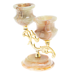 Подсвечник двухрожковый из натурального камня оникс Stone Candlestick варинант исполнения - 2 | Loft Concept в Брянске