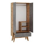 Шкаф с фасадом цвета серый бетон Grace of Furniture варинант исполнения - 2 | Loft Concept в Брянске