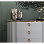 Комод белый овальный с мраморной столешницей Thoroughbass варинант исполнения - 3 | Loft Concept в Брянске