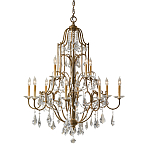 Люстра многоярусная с 12-ю лампами и стеклянными подвесками в классическом стиле Feiss варинант исполнения - 1 | Loft Concept в Брянске
