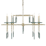 Люстра линейная с круглыми прозрачными подвесками  Horizontal Rectangular Chandelier варинант исполнения - 3 | Loft Concept в Брянске