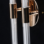 Бра с круглым основанием золотого цвета и двумя вертикальными плафонами Hex Scaffold варинант исполнения - 5 | Loft Concept в Брянске