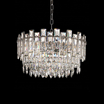 Круглая люстра с хрустальными подвесками на серебряном каркасе Gorgeous Crystal Light варинант исполнения - 1 | Loft Concept в Брянске