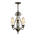 Люстра бронзового цвета с 3-мя кремовыми текстильными абажурами Hinkley варинант исполнения - 2 | Loft Concept в Брянске
