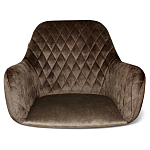 Барный стул со спинкой и подлокотниками на 4-х черных ножках Douglas Rhombus Коричневый Велюр варинант исполнения - 3 | Loft Concept в Брянске