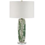 Настольная лампа керамическая с кремовым абажуром Scenic Column варинант исполнения - 5 | Loft Concept в Брянске